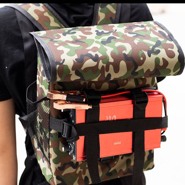 With a thick backpack