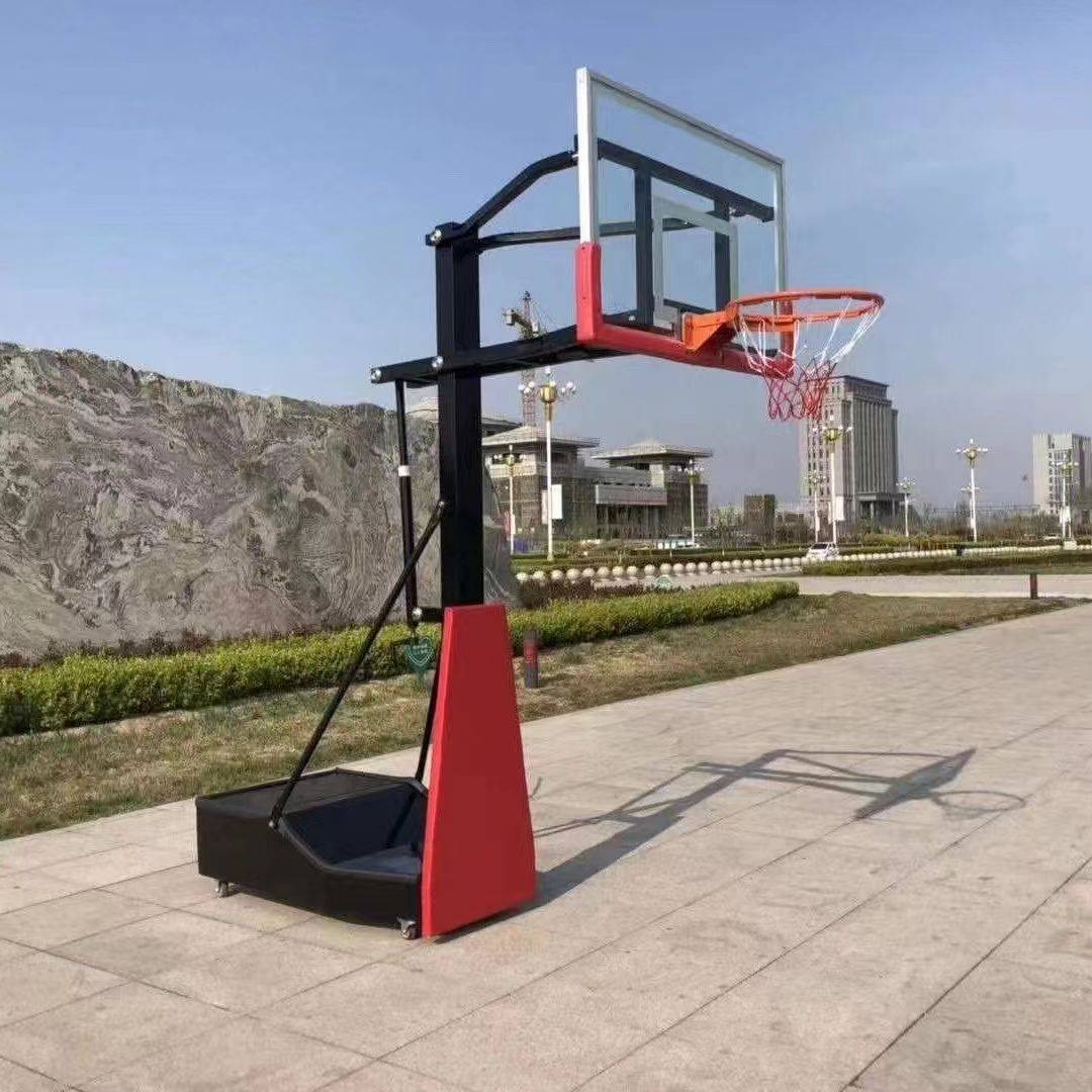 Mobile outdoor basketball frame standard adult basketball frame outdoor home children's lifting can be dunk contest basketball rack