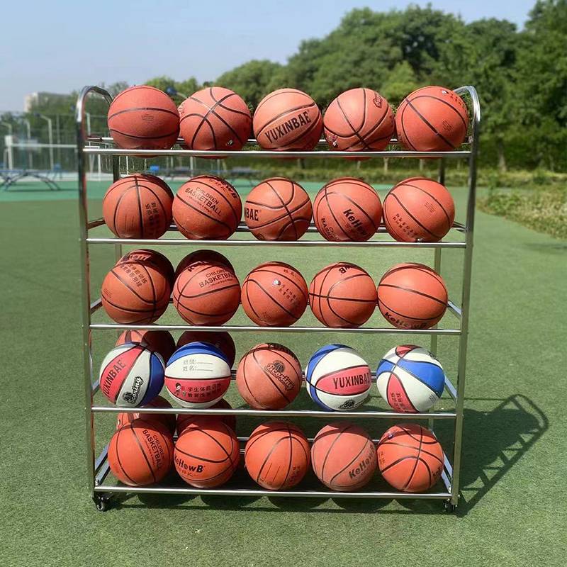Basketball storage rack stainless steel ball football volleyball basketball storage basket placed frame can move