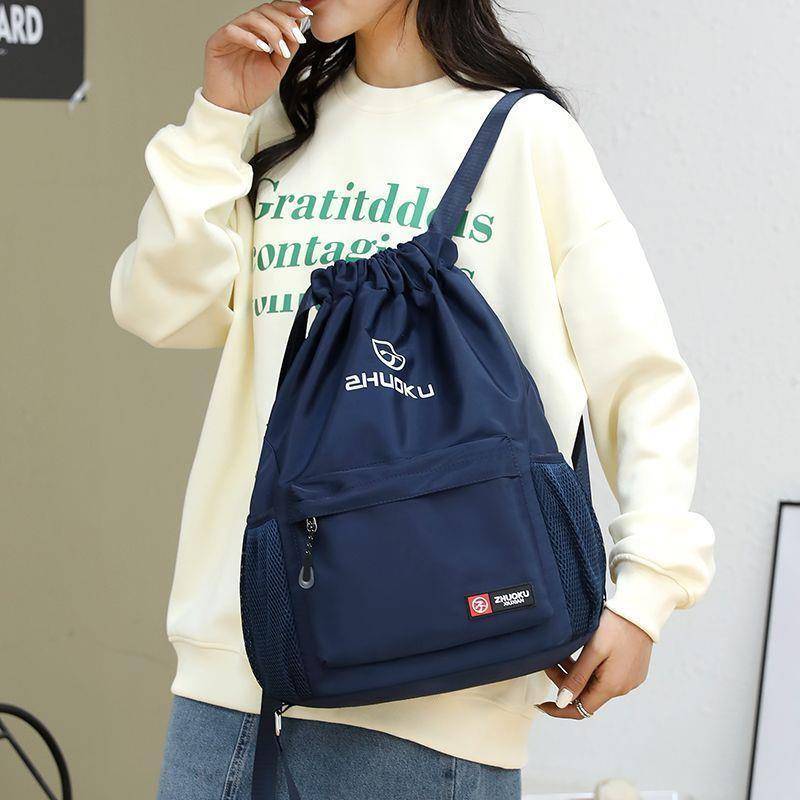 Germany imported Oxford cloth large -capacity beam pocket backpack simple travel drawing bag sports basketball bag four seasons