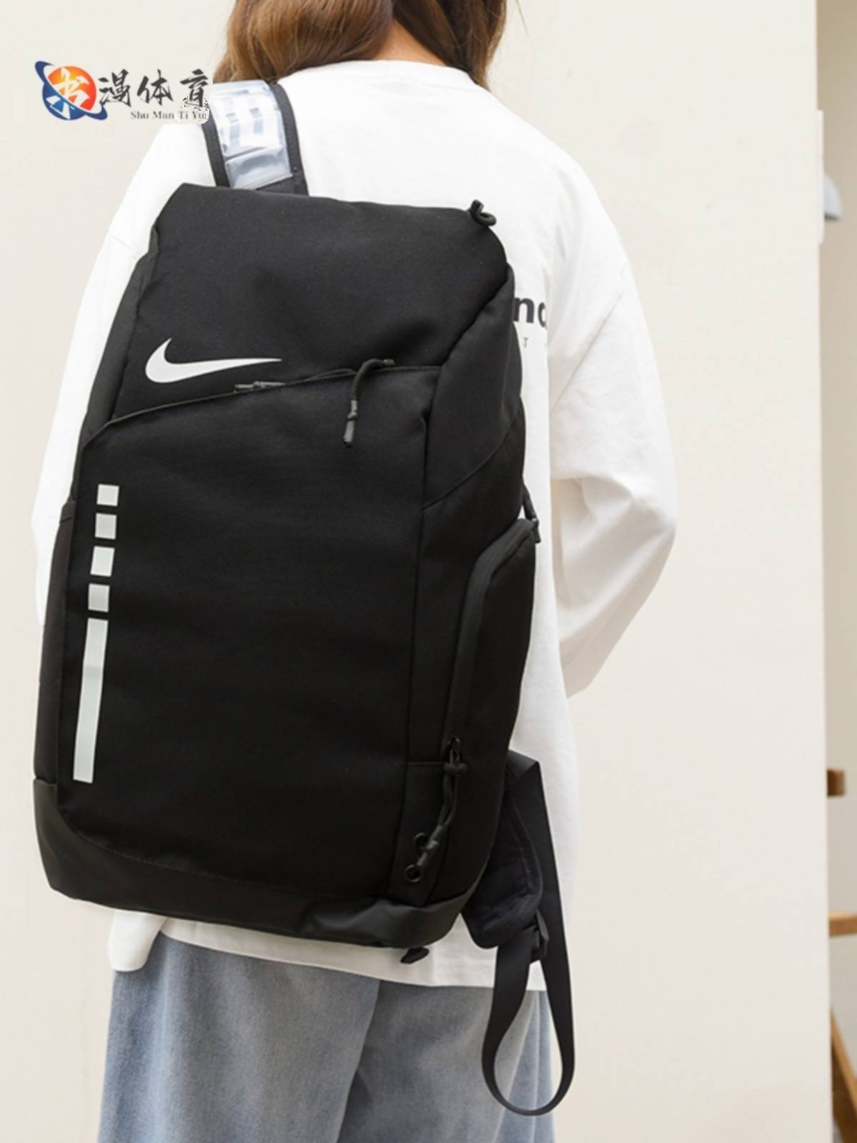 Nike Nike Large -capacity Piece Men's Sports Leisure Travel Bag Female Elite Training Air Cushion Basketball Backpack