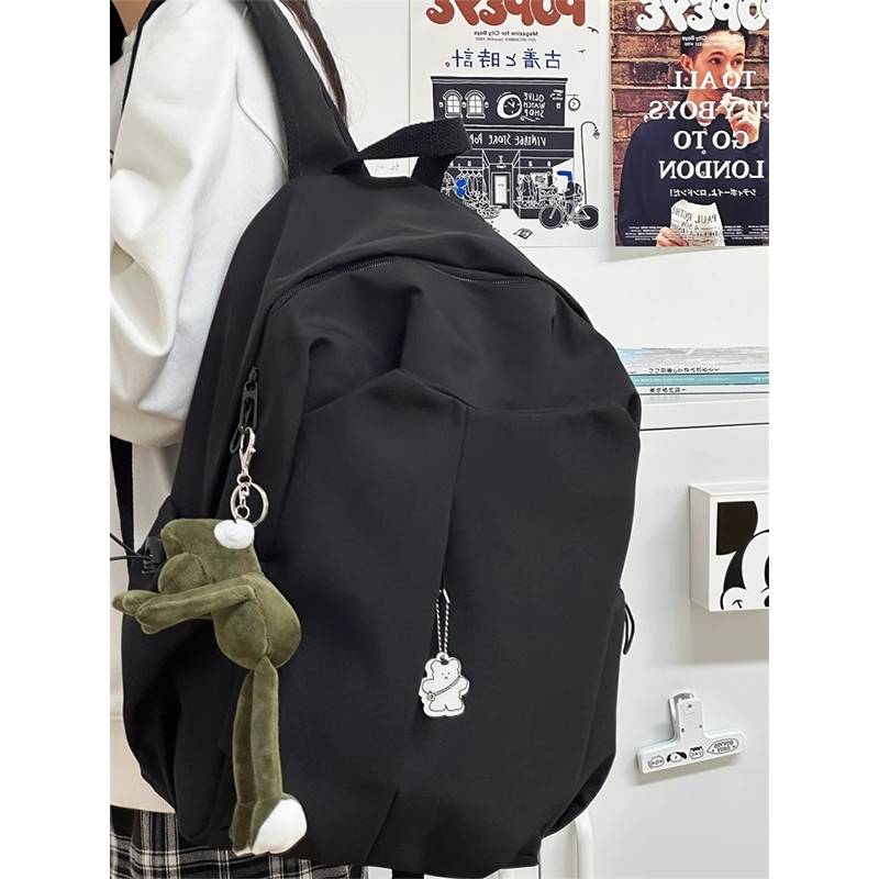 Schoolbag men's college student INS simple large -capacity pairs bag female junior high school student high school student travel backpack computer