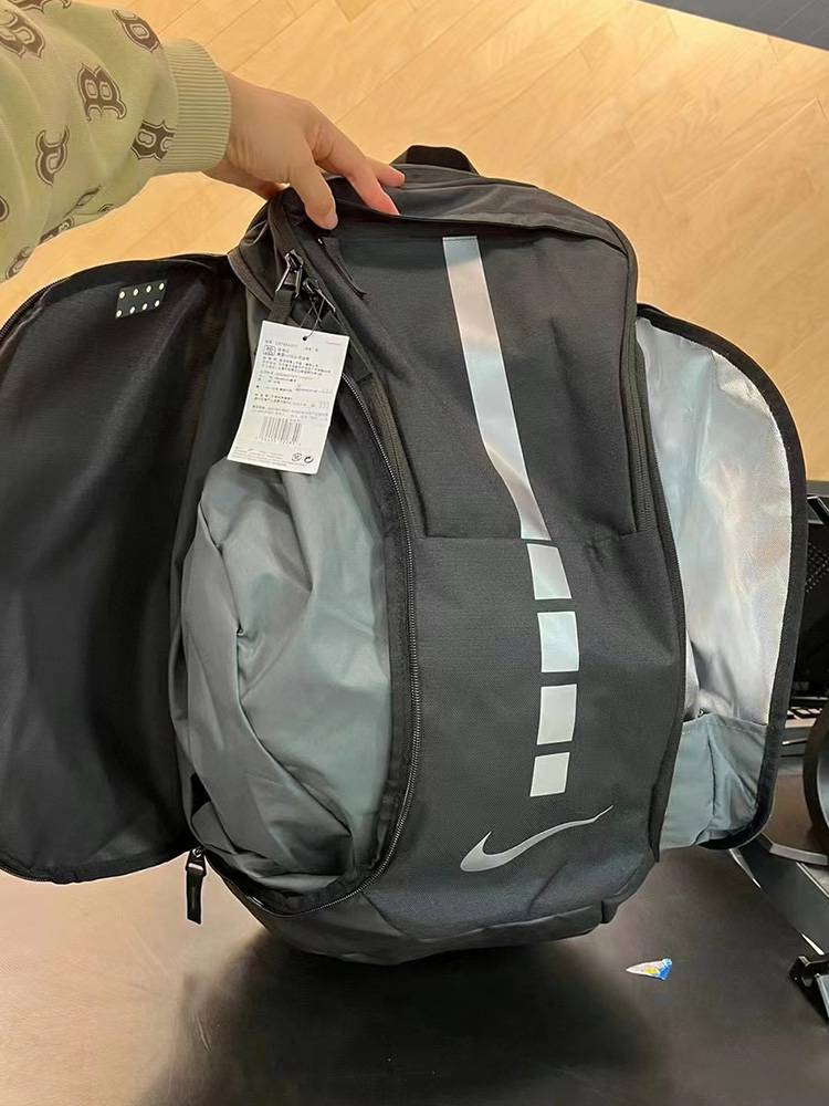 Nike backpack large -capacity air cushion sports men nike backpack elite bag schoolbag travel basketball bag boys