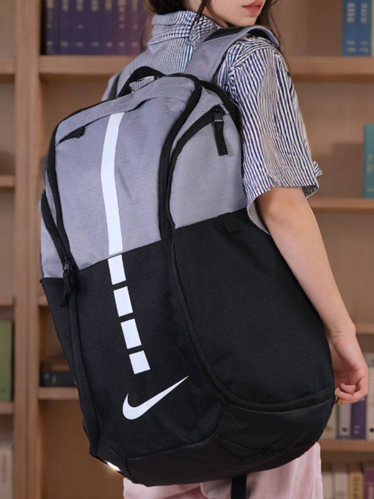 Nike backpack large -capacity air cushion sports men nike backpack elite bag schoolbag travel basketball bag boys