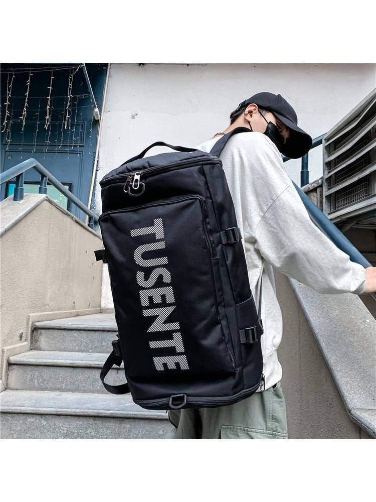 Backpack men's oversized capacity basketball bag training fitness bag student schoolbag sports backpack tide riding helmet bag