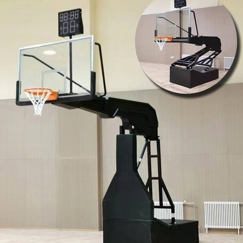 Manual electric hydraulic can lifted mobile basketball outdoor indoor competition professional standard basketball rack adult