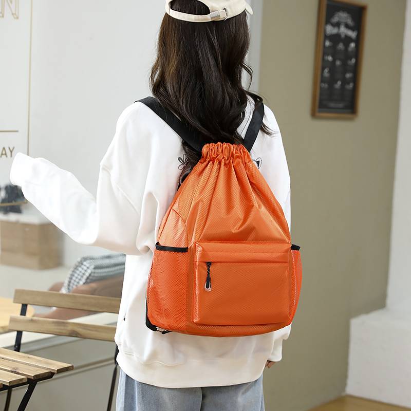 Large -capacity sports fitness bag football basketball bundle pocket drawing men's and women's backpack student schoolbag storage bag