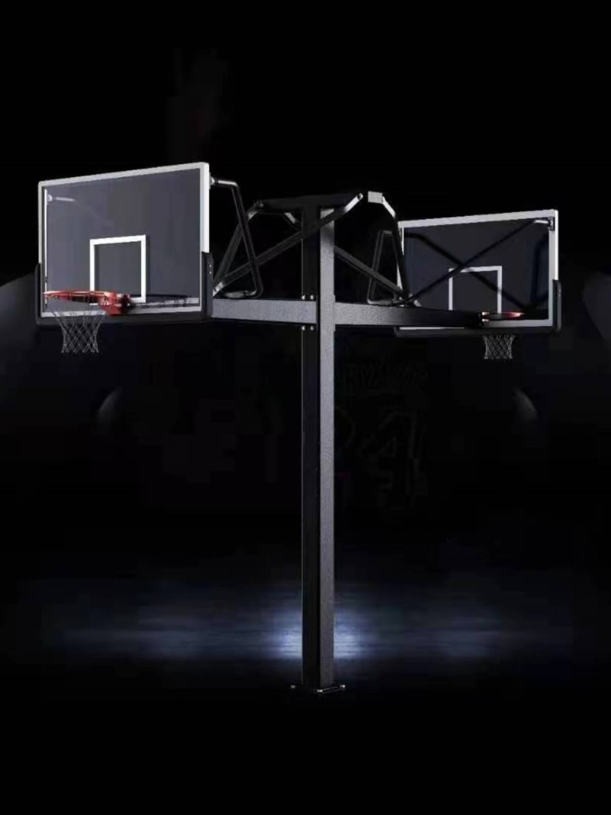 Outdoor buried basketball rack adult standard can dunk lift basketball rack column -style professional basketball rack