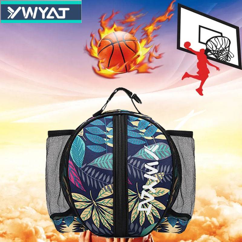 A new blue-leaf basketball bag with two shoulders