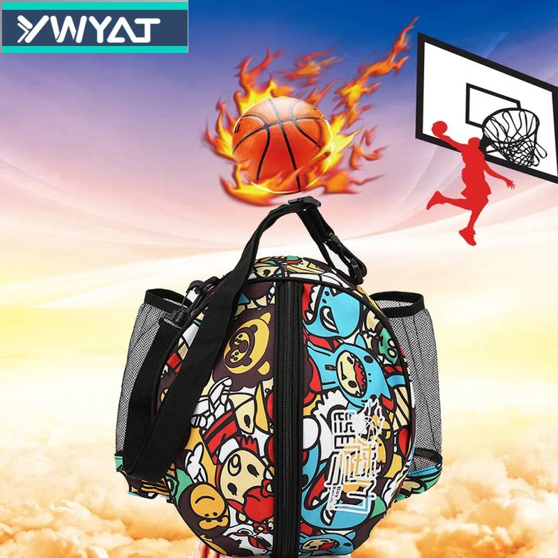 A one-shoulder toon monster basketball bag