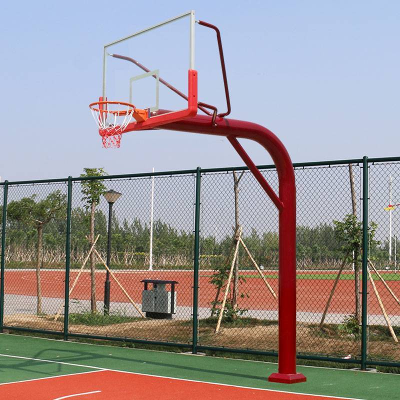 Outdoor mobile basketball frame buried fixed basketball rack adult school competition outdoor round tube basketball rack