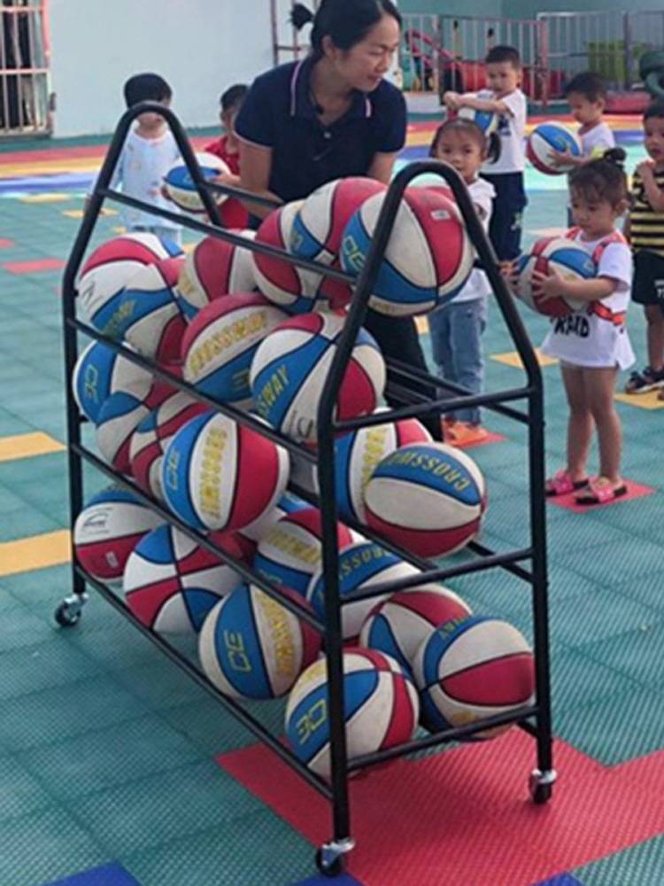 Kindergarten basketball storage rack Place football children's special shelf basketball frame school class mobile spherical cart