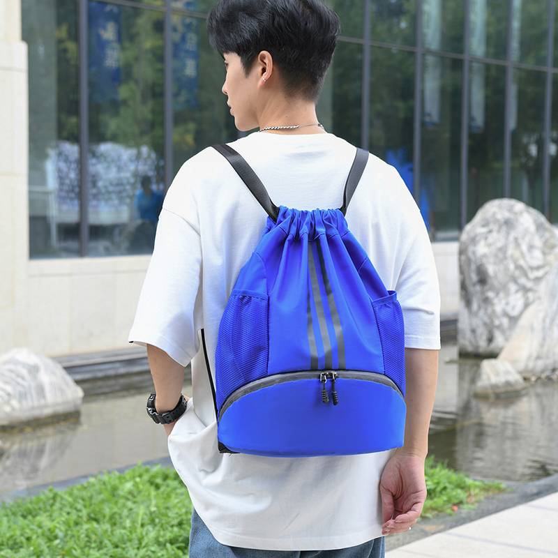2024 drawing rope bouquet bare shoulder bag multi -function sports bag basketball casual package trend large capacity lightweight student bag