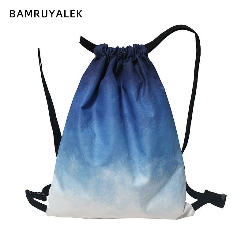 American basketball bag backpack Men's storage drawstring Tourist lightweight large -capacity beam pocket female sports casual backpack