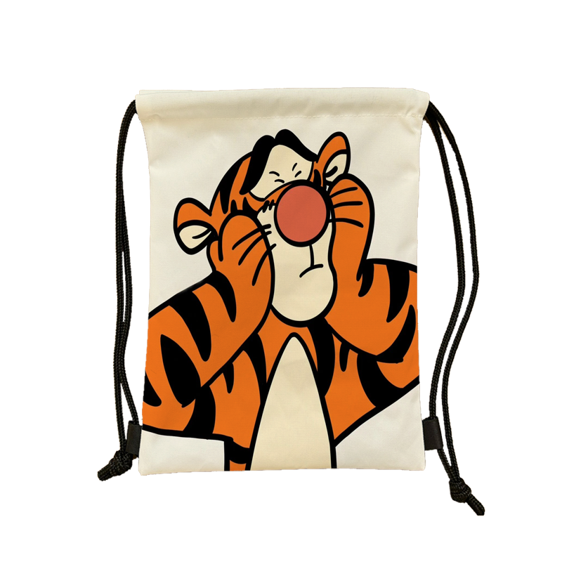 New high -value cartoon cute tiger jumping series of stretched bags, light -shoulders, large -capacity waterproof basketball bag