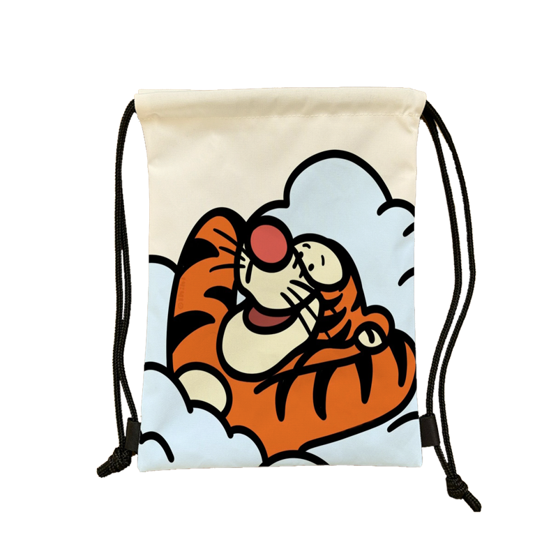 New high -value cartoon cute tiger jumping series of stretched bags, light -shoulders, large -capacity waterproof basketball bag