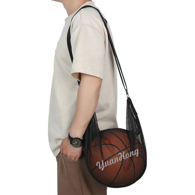 BLACK ONE-SHOULDER LOGO BASKETBALL BAG, BALL SEVEN