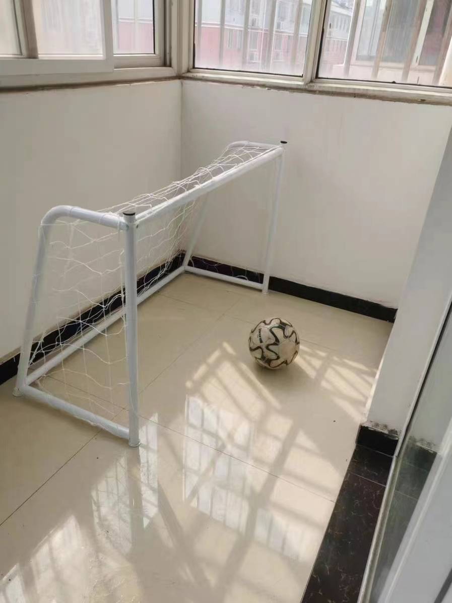 3 people football goal