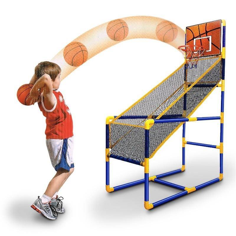 Shooter Children's Household Basketball Frame Fringe Shooting toy Relieving Shooting Shot Follow Pickup Training Device Blue Ball