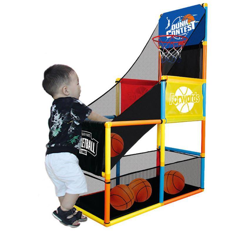 Shooter Children's Household Basketball Frame Fringe Shooting toy Relieving Shooting Shot Follow Pickup Training Device Blue Ball