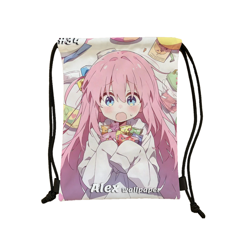 Anime lonely rock series waterproof storage bag large -capacity bundle mouth high face value basketball bag