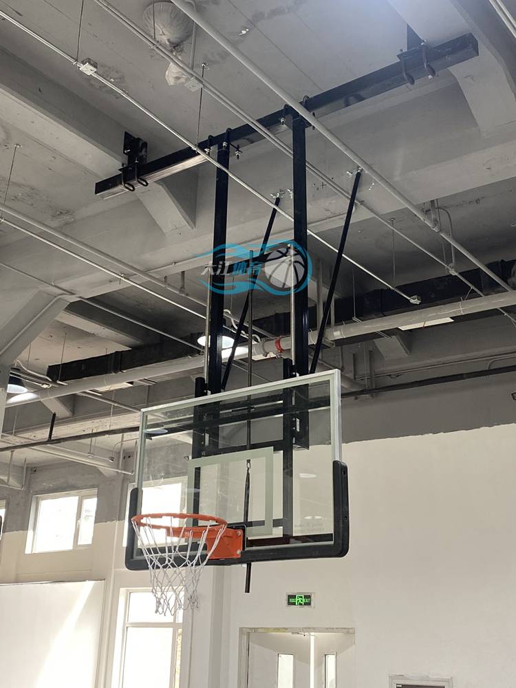 Factory direct selling custom basketball rack ceiling suspended wall hanging folding and lift basketball frame children's youth basketball rack