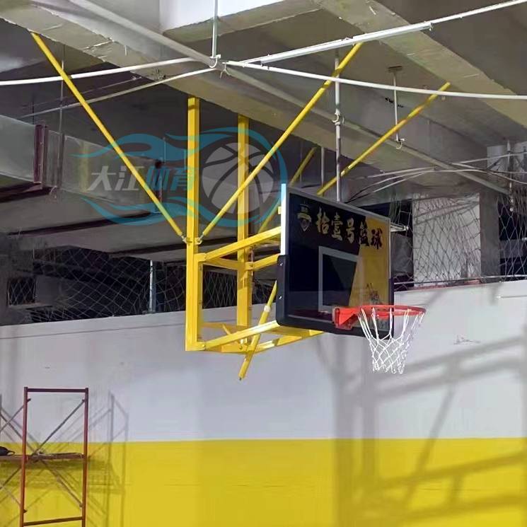 Youth ceiling lifting basketball rack A