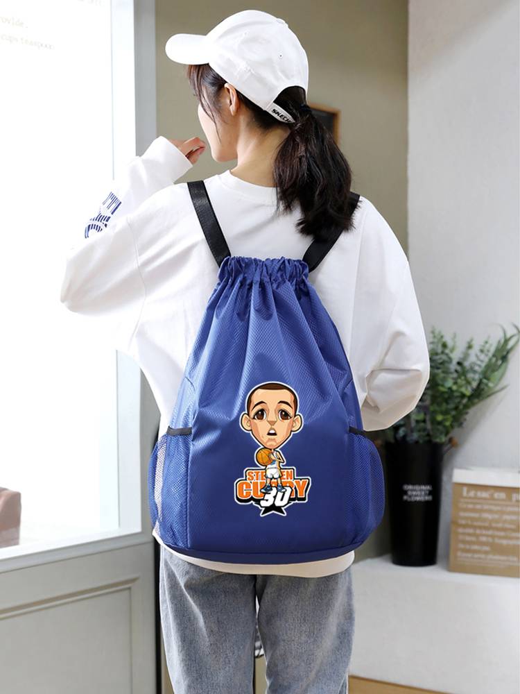 Curry basketball bag training backpack basketball bag storage bag football bag large -capacity sports drawing rope bare bag customization