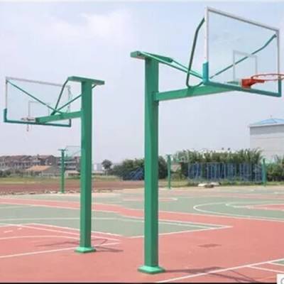 Buried square tube column basketball rack