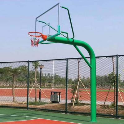 Buried round tube column basketball rack