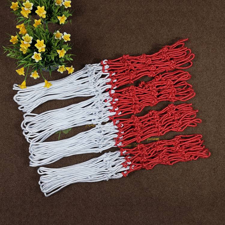 12 buckle polyester plus rough aggravated basketball net red and white 4 installations