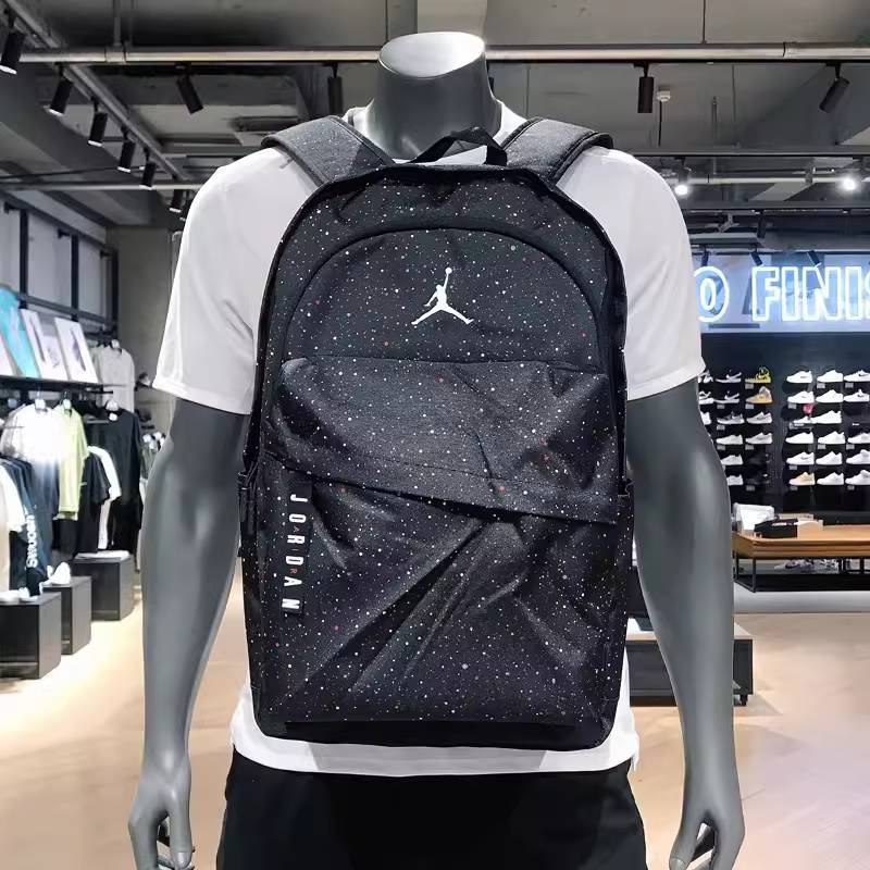 The new Jordan schoolbag is covered with a stars, a starbar shoulder bag AJ sports bag men's and female middle school students large capacity basketball bag travel bag
