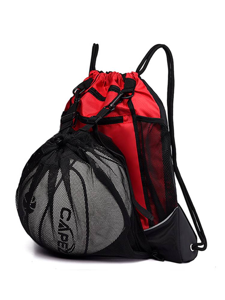 Basketball bag, large -capacity training bag football bag Student children's multi -function storage bag pull rope net pocket backpack