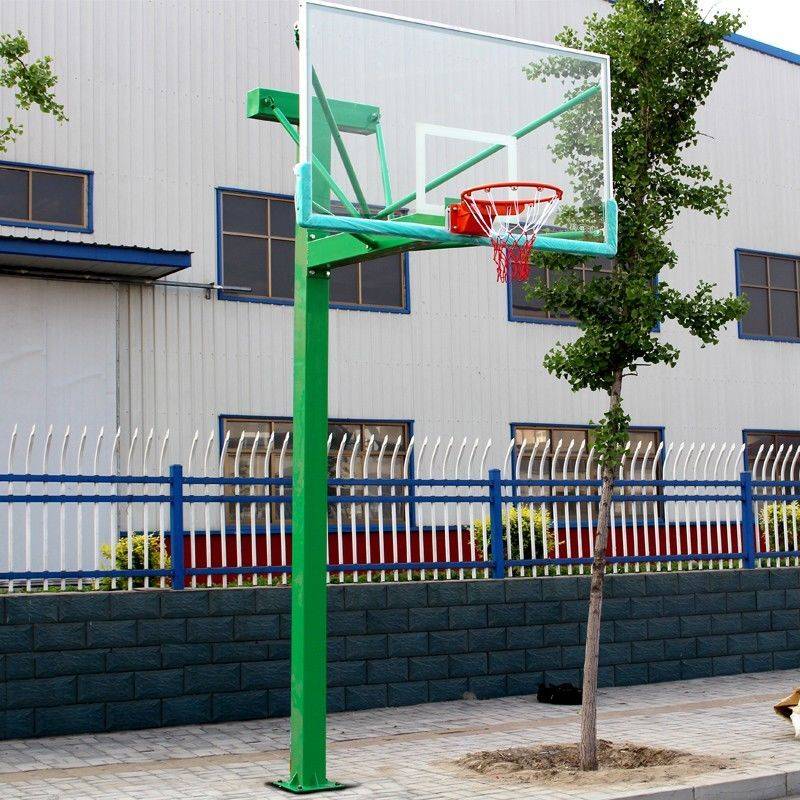 Earth -buried basketball rack outdoor adult standard embedded blue ball school school community basketball rack