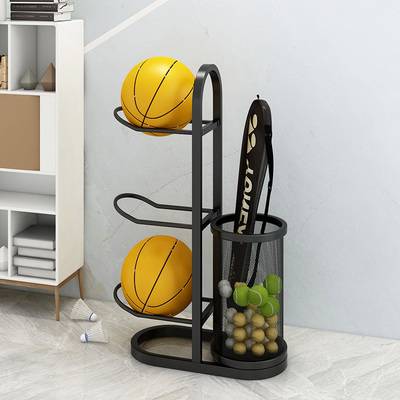 Basketball football storage household volleyball badminton racket children's basketball rack basket