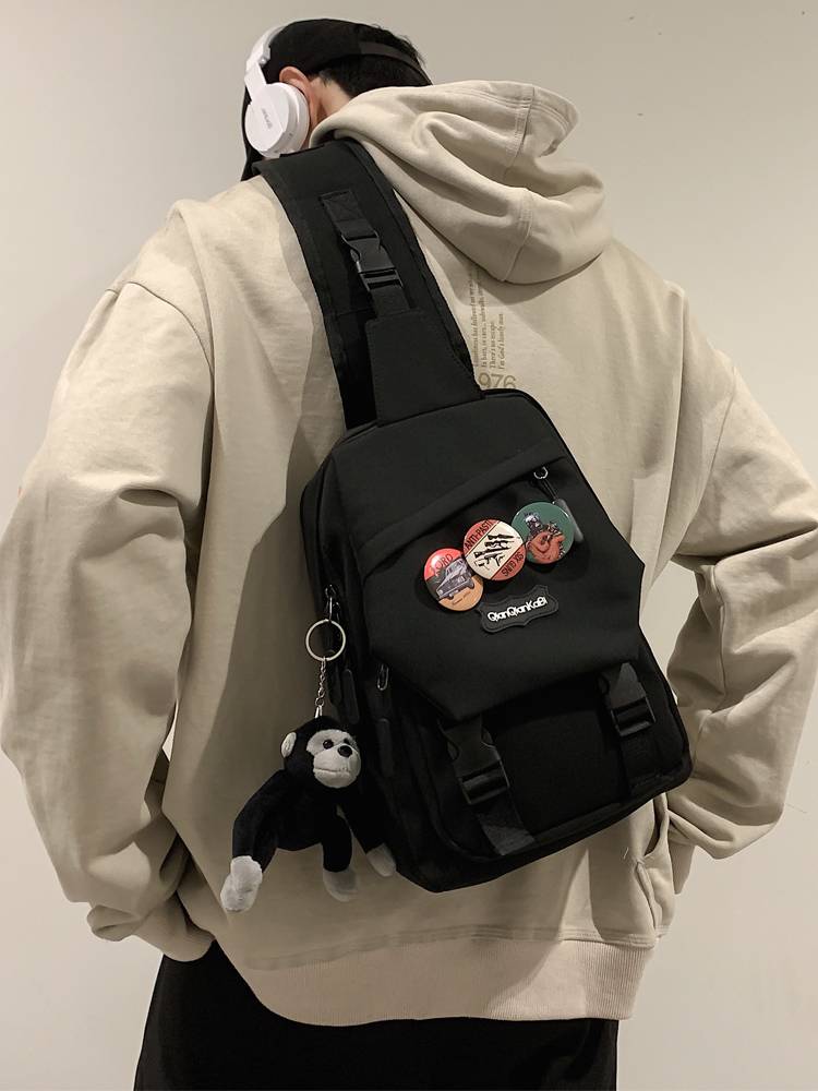 Men's messenger bag youth boys shoulder bags Leisure Student riding shoulder backpack Large -capacity tablet bag