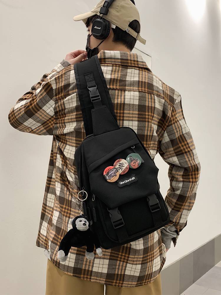 Men's messenger bag youth boys shoulder bags Leisure Student riding shoulder backpack Large -capacity tablet bag