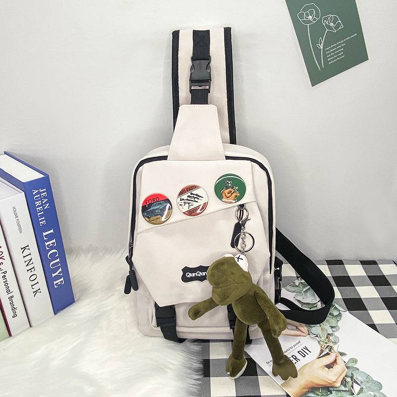 White + 3 badges + frog hanging
