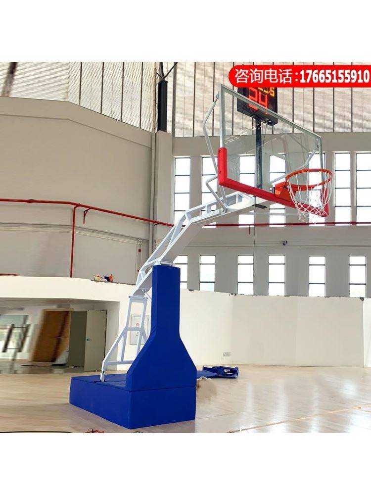 New high -end luxury standard children and adults adult electric hydraulic lifting can move basketball rack