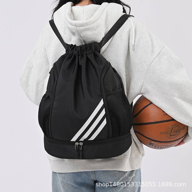 Large -capacity couples backbone backpack outdoor sports drawing bag basketball beam pocket plus print logo portable