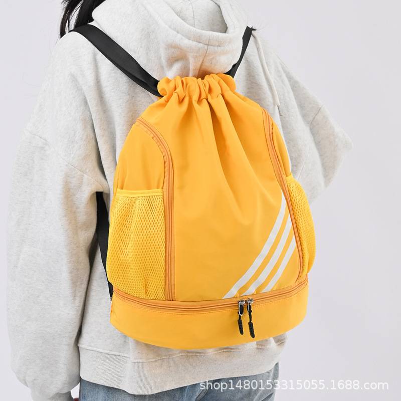 Large -capacity couples backbone backpack outdoor sports drawing bag basketball beam pocket plus print logo portable