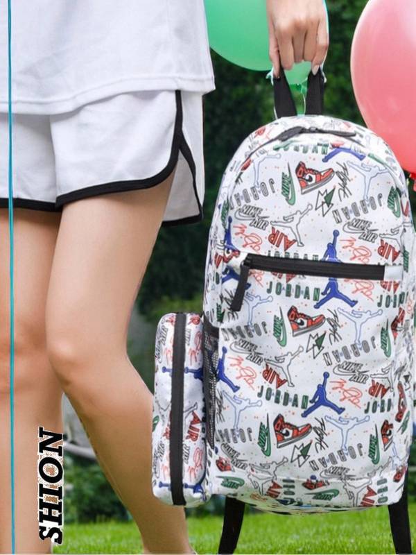 New Flying Man Large Capacity Packpacer Boys Trend Backpack Women's High School Sports American Basketball Bag Travel Bag