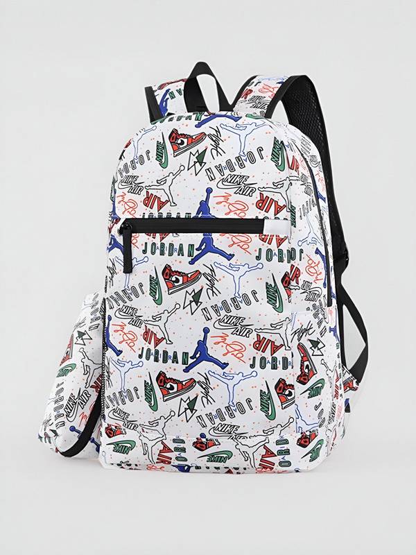 New Flying Man Large Capacity Packpacer Boys Trend Backpack Women's High School Sports American Basketball Bag Travel Bag