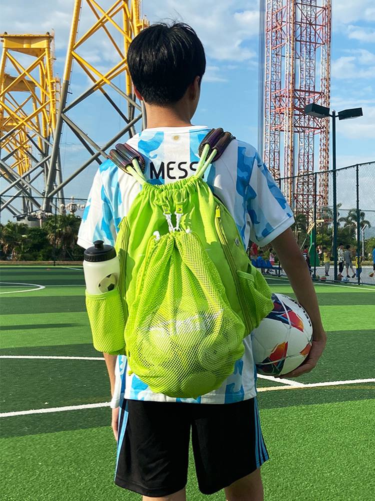 Soccer pack multi-purpose training for two-shoulder hand-held, high-capacity water-protected youth packs with child football bags