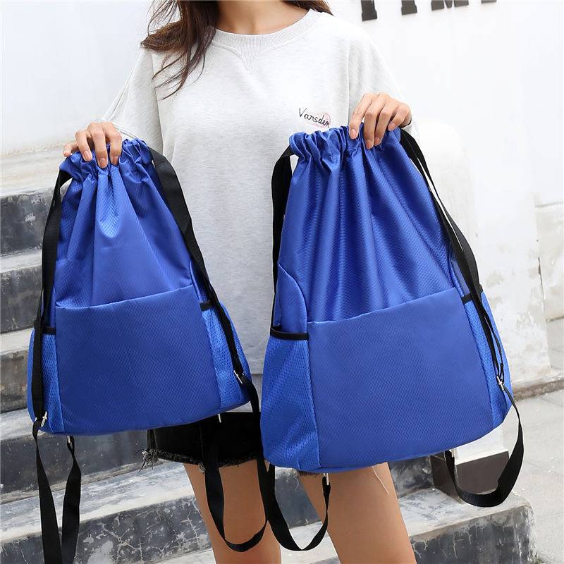 Custom bundle pocket backpack light drawing rope Simple travel large -capacity fitness outdoor sports basketball football bag