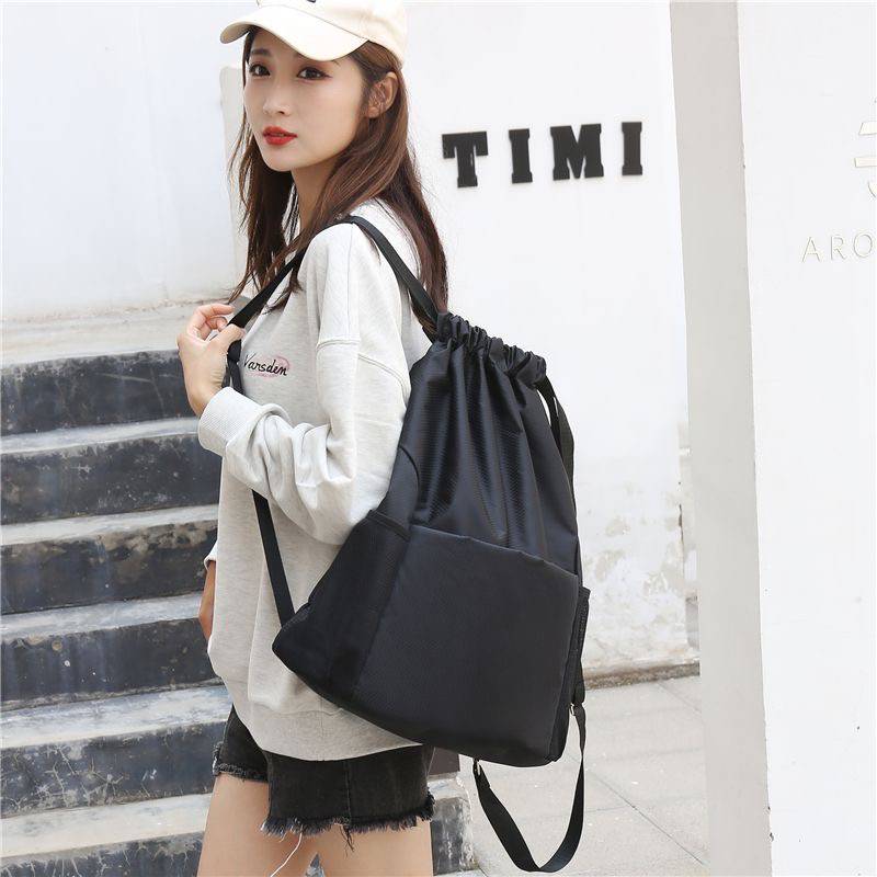 Custom bundle pocket backpack light drawing rope Simple travel large -capacity fitness outdoor sports basketball football bag