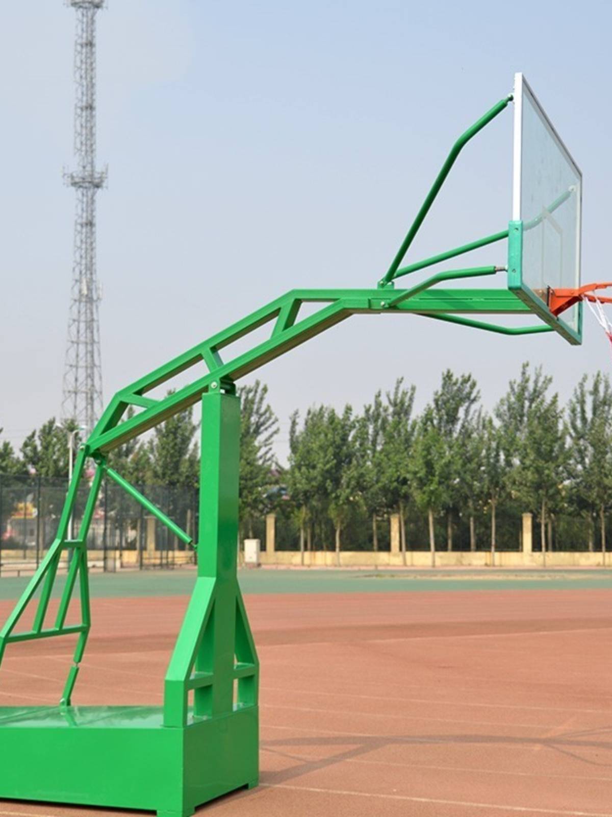 Outdoor basketball rack school adult standard fixed flat box concave ground buried competition training outdoor basketball rack