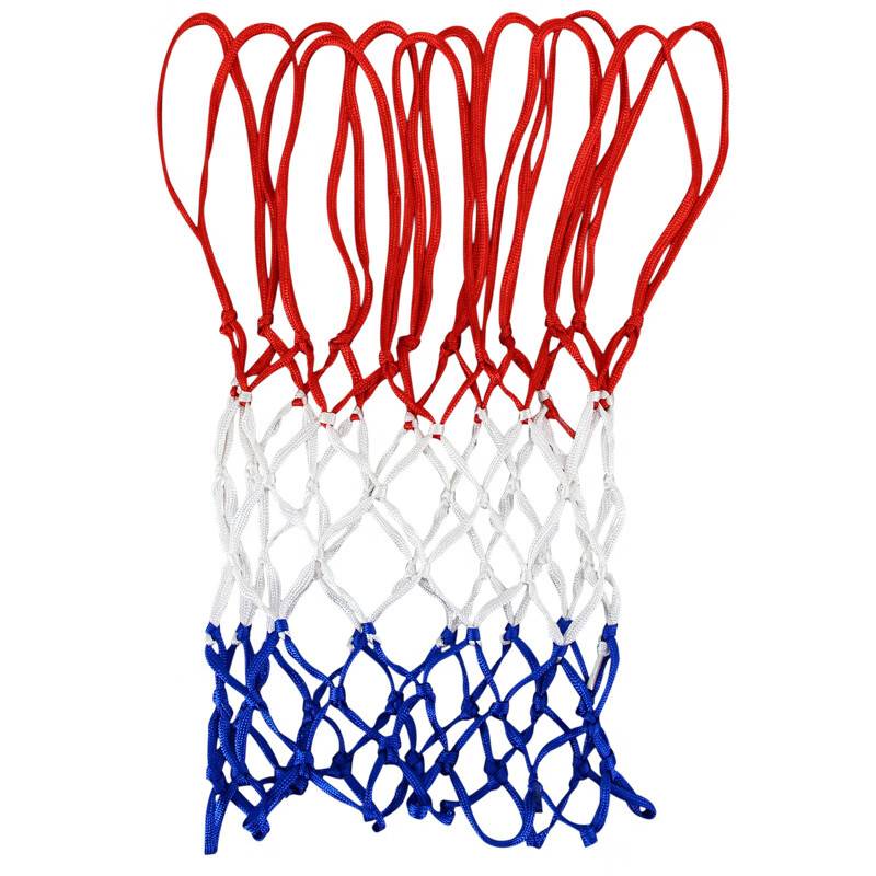 A pair of red basketball nets