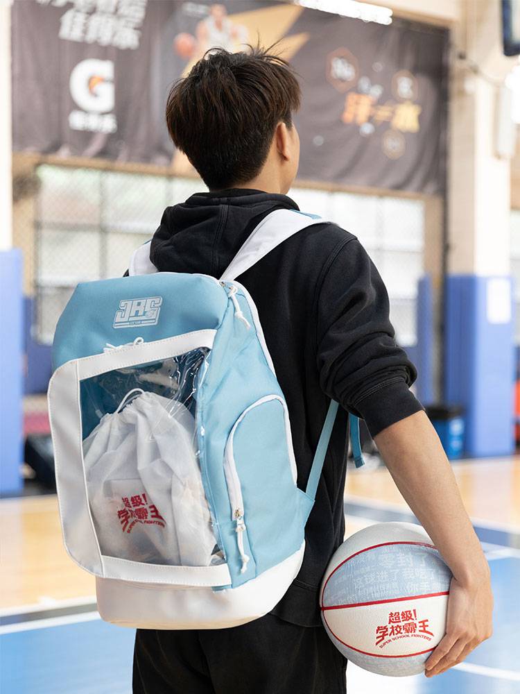 JRS large -capacity back basketball bag transparent PVC sports training multi -function portable bag