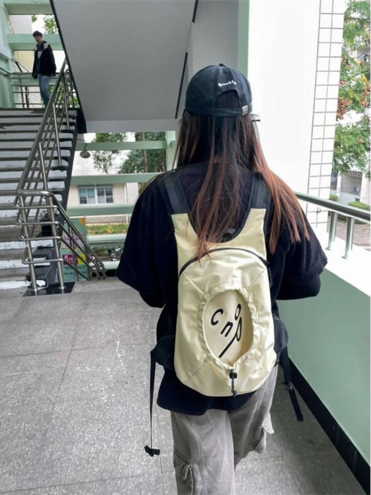 2024 Super cute large -capacity circle drawing rope Spelling junior high school college student sports fitness basketball backpack backpack